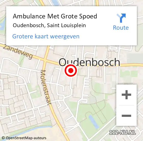 Locatie op kaart van de 112 melding: Ambulance Met Grote Spoed Naar Oudenbosch, Saint Louisplein op 10 januari 2020 05:42