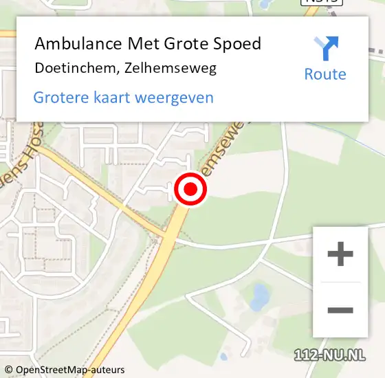 Locatie op kaart van de 112 melding: Ambulance Met Grote Spoed Naar Doetinchem, Zelhemseweg op 10 januari 2020 07:19