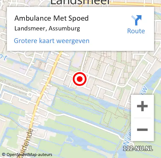 Locatie op kaart van de 112 melding: Ambulance Met Spoed Naar Landsmeer, Assumburg op 10 januari 2020 08:20