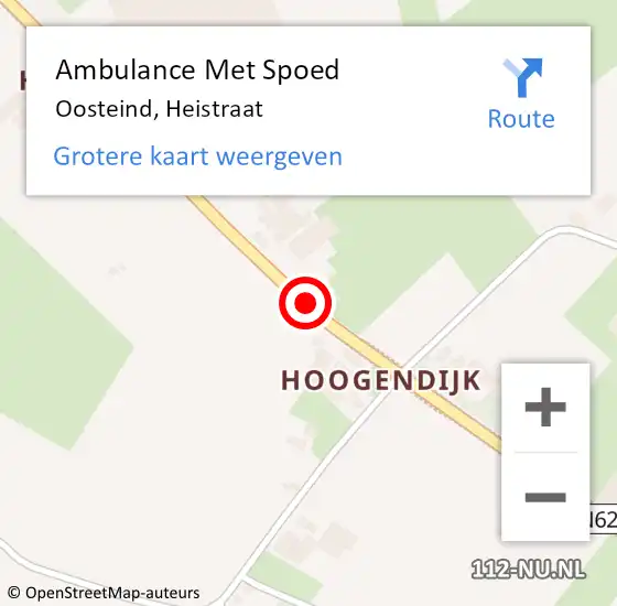 Locatie op kaart van de 112 melding: Ambulance Met Spoed Naar Oosteind, Heistraat op 10 januari 2020 08:32