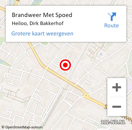 Locatie op kaart van de 112 melding: Brandweer Met Spoed Naar Heiloo, Dirk Bakkerhof op 10 januari 2020 08:36