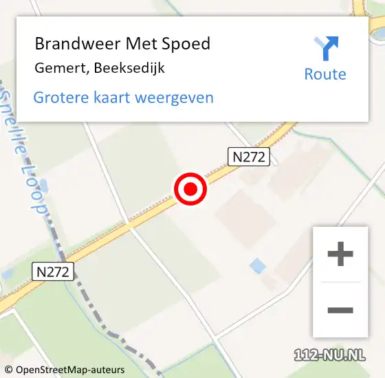 Locatie op kaart van de 112 melding: Brandweer Met Spoed Naar Gemert, Beeksedijk op 10 januari 2020 08:49