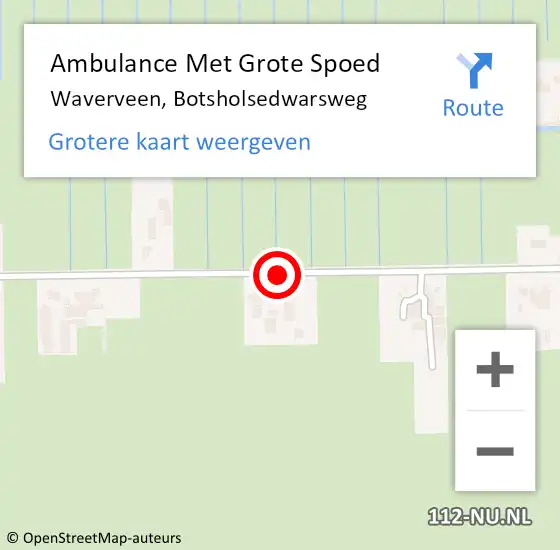 Locatie op kaart van de 112 melding: Ambulance Met Grote Spoed Naar Waverveen, Botsholsedwarsweg op 10 januari 2020 09:22