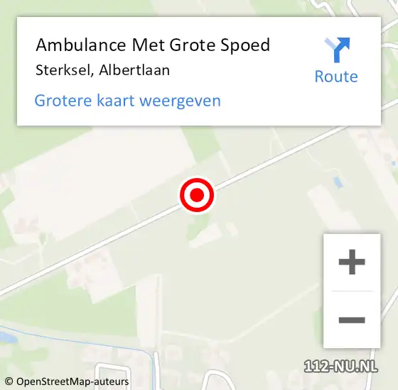 Locatie op kaart van de 112 melding: Ambulance Met Grote Spoed Naar Sterksel, Albertlaan op 10 januari 2020 10:36