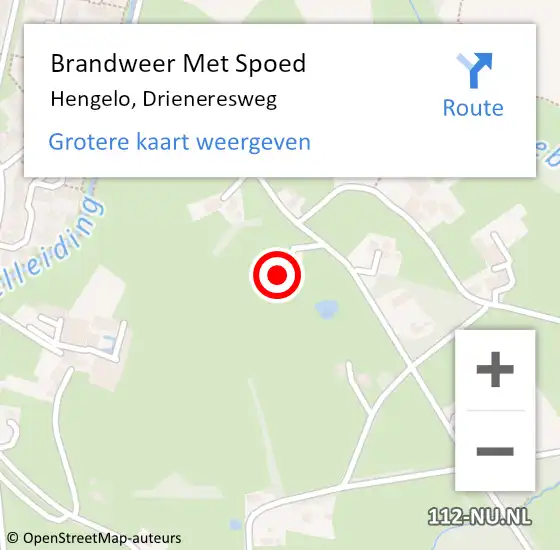 Locatie op kaart van de 112 melding: Brandweer Met Spoed Naar Hengelo, Drieneresweg op 25 april 2014 10:06