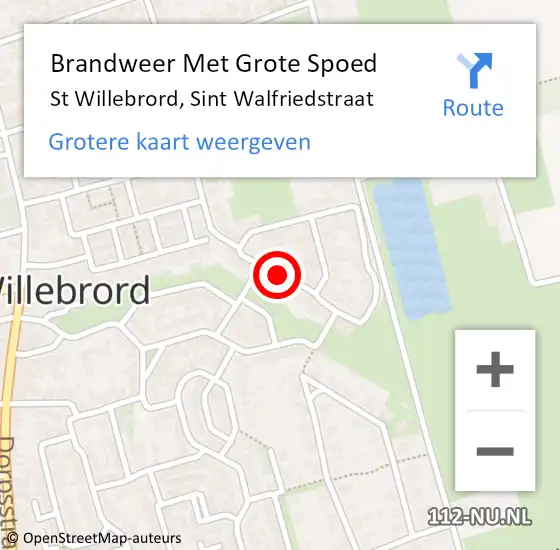 Locatie op kaart van de 112 melding: Brandweer Met Grote Spoed Naar St Willebrord, Sint Walfriedstraat op 10 januari 2020 15:53