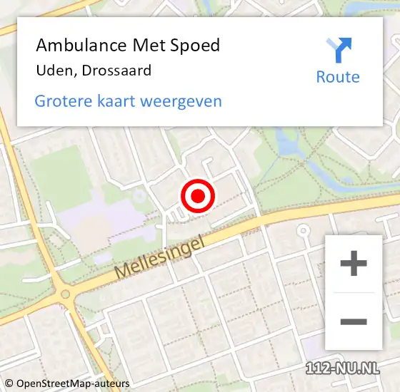 Locatie op kaart van de 112 melding: Ambulance Met Spoed Naar Uden, Drossaard op 10 januari 2020 20:22