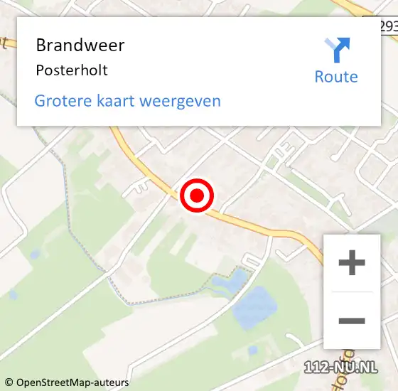 Locatie op kaart van de 112 melding: Brandweer Posterholt op 10 januari 2020 20:27