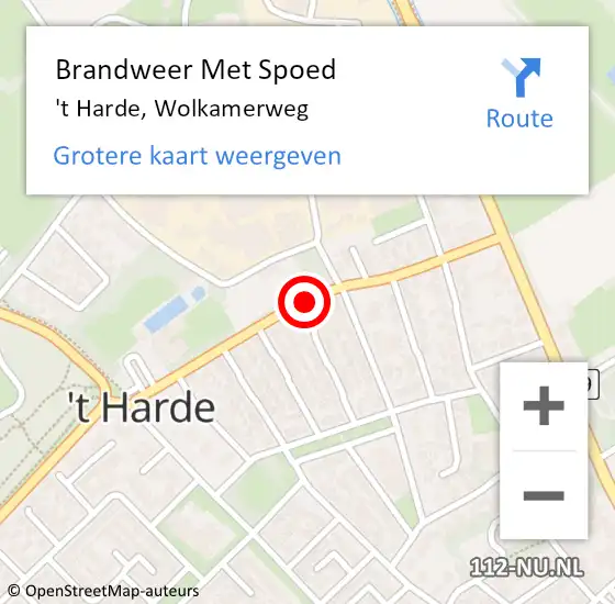 Locatie op kaart van de 112 melding: Brandweer Met Spoed Naar 't Harde, Wolkamerweg op 10 januari 2020 20:40