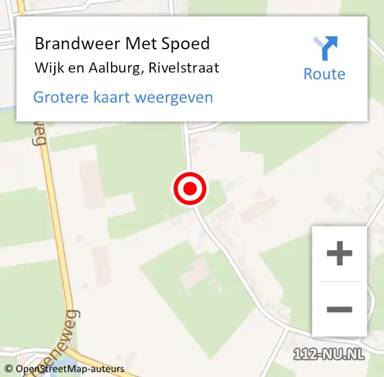 Locatie op kaart van de 112 melding: Brandweer Met Spoed Naar Wijk en Aalburg, Rivelstraat op 10 januari 2020 21:41