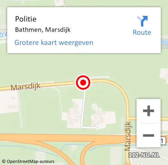 Locatie op kaart van de 112 melding: Politie Bathmen, Marsdijk op 10 januari 2020 22:23