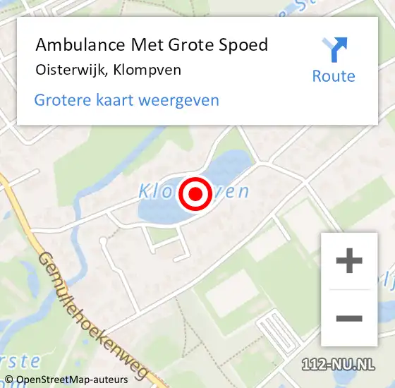 Locatie op kaart van de 112 melding: Ambulance Met Grote Spoed Naar Oisterwijk, Klompven op 10 januari 2020 23:50