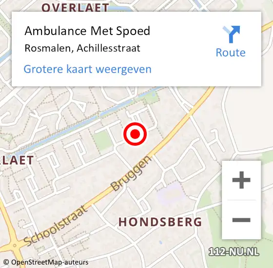 Locatie op kaart van de 112 melding: Ambulance Met Spoed Naar Rosmalen, Achillesstraat op 11 januari 2020 00:52