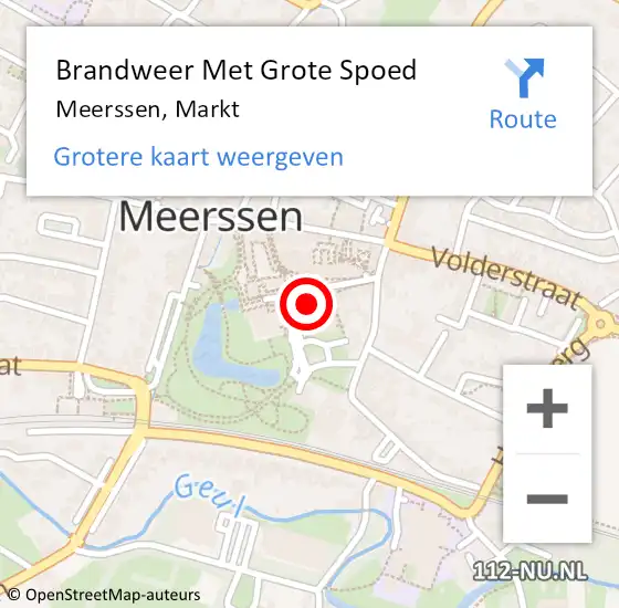 Locatie op kaart van de 112 melding: Brandweer Met Grote Spoed Naar Meerssen, Markt op 11 januari 2020 07:13