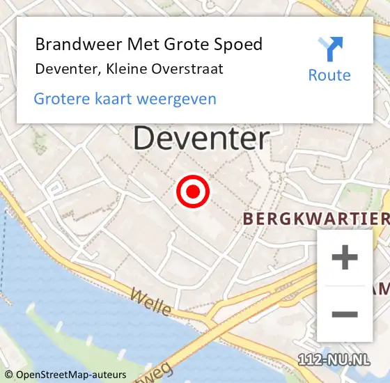 Locatie op kaart van de 112 melding: Brandweer Met Grote Spoed Naar Deventer, Kleine Overstraat op 11 januari 2020 08:41