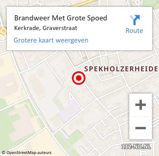 Locatie op kaart van de 112 melding: Brandweer Met Grote Spoed Naar Kerkrade, Graverstraat op 11 januari 2020 10:24