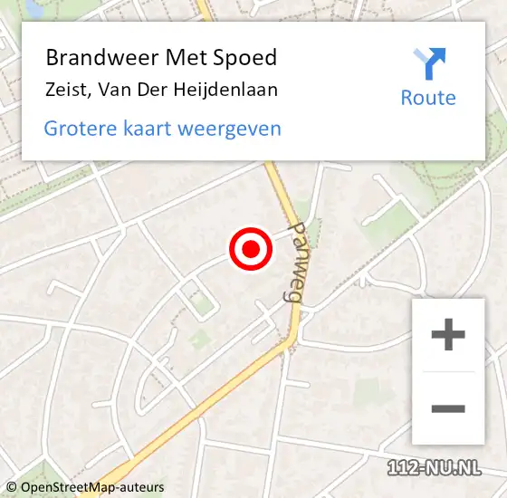 Locatie op kaart van de 112 melding: Brandweer Met Spoed Naar Zeist, Van Der Heijdenlaan op 11 januari 2020 11:08