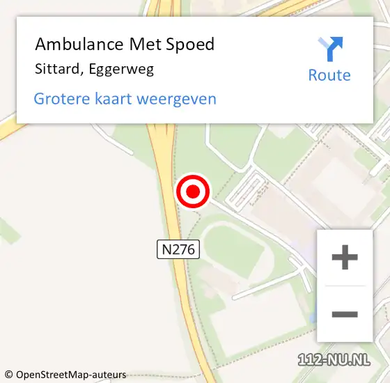 Locatie op kaart van de 112 melding: Ambulance Met Spoed Naar Sittard, Eggerweg op 25 april 2014 11:19