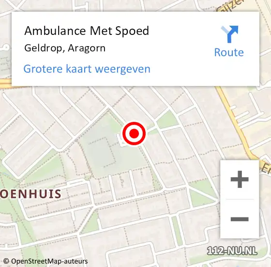 Locatie op kaart van de 112 melding: Ambulance Met Spoed Naar Geldrop, Aragorn op 11 januari 2020 13:29