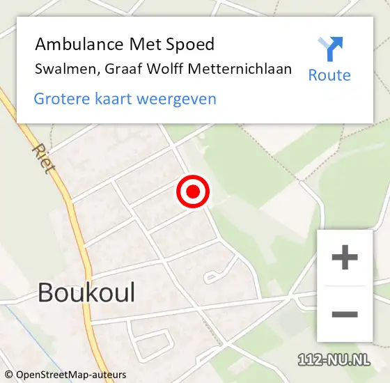 Locatie op kaart van de 112 melding: Ambulance Met Spoed Naar Swalmen, Graaf Wolff Metternichlaan op 11 januari 2020 14:10