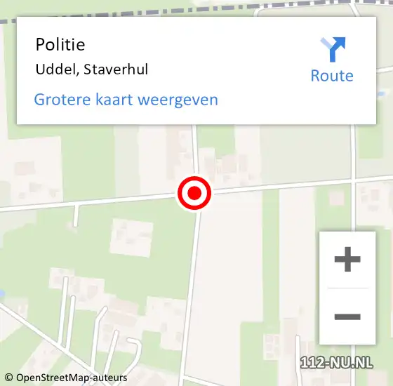 Locatie op kaart van de 112 melding: Politie Uddel, Staverhul op 11 januari 2020 14:18