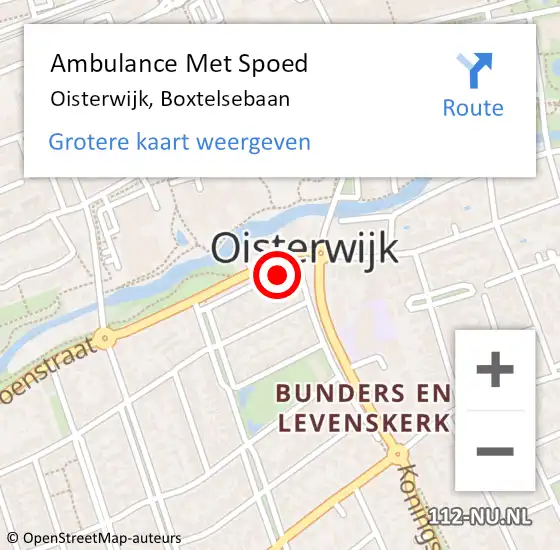Locatie op kaart van de 112 melding: Ambulance Met Spoed Naar Oisterwijk, Boxtelsebaan op 11 januari 2020 14:37