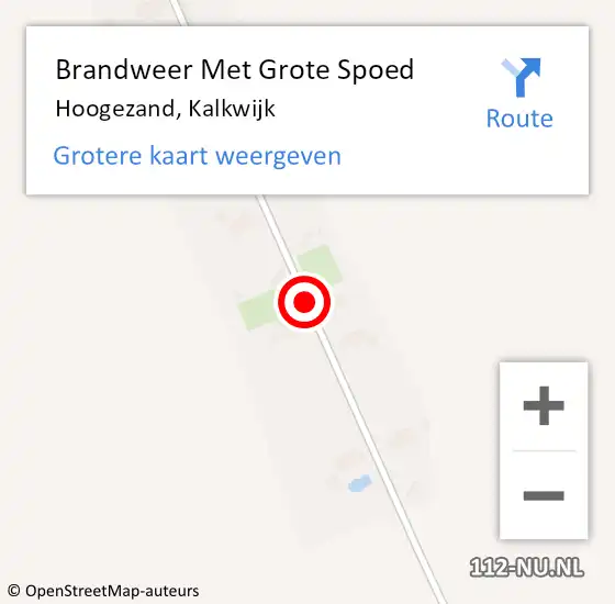 Locatie op kaart van de 112 melding: Brandweer Met Grote Spoed Naar Hoogezand, Kalkwijk op 11 januari 2020 14:46