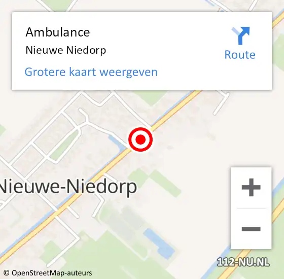 Locatie op kaart van de 112 melding: Ambulance Nieuwe Niedorp op 11 januari 2020 14:49