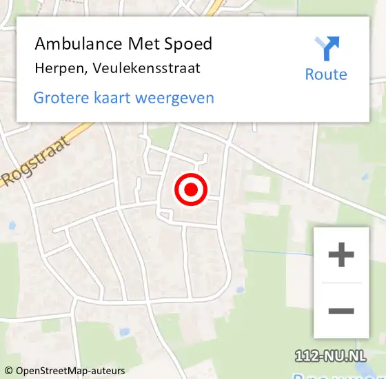 Locatie op kaart van de 112 melding: Ambulance Met Spoed Naar Herpen, Veulekensstraat op 11 januari 2020 15:39