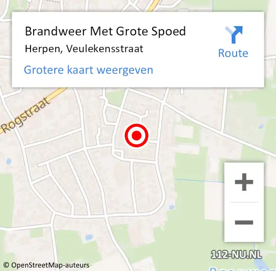 Locatie op kaart van de 112 melding: Brandweer Met Grote Spoed Naar Herpen, Veulekensstraat op 11 januari 2020 15:39