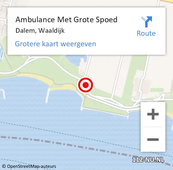 Locatie op kaart van de 112 melding: Ambulance Met Grote Spoed Naar Dalem, Waaldijk op 11 januari 2020 18:03