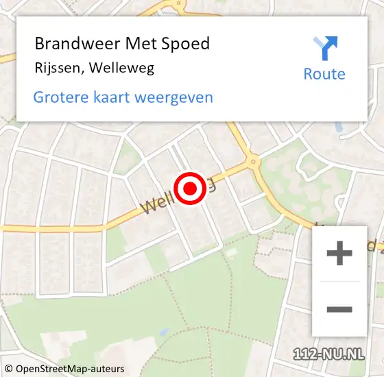 Locatie op kaart van de 112 melding: Brandweer Met Spoed Naar Rijssen, Welleweg op 11 januari 2020 18:06