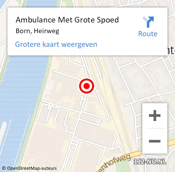 Locatie op kaart van de 112 melding: Ambulance Met Grote Spoed Naar Born, Heirweg op 11 januari 2020 18:28