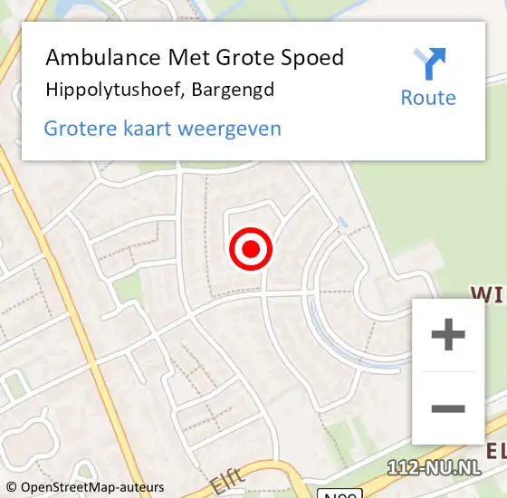 Locatie op kaart van de 112 melding: Ambulance Met Grote Spoed Naar Hippolytushoef, Bargengd op 11 januari 2020 19:37