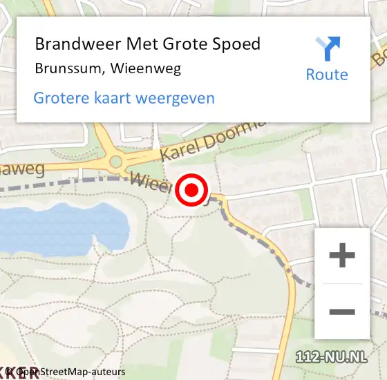 Locatie op kaart van de 112 melding: Brandweer Met Grote Spoed Naar Brunssum, Wieenweg op 11 januari 2020 19:46