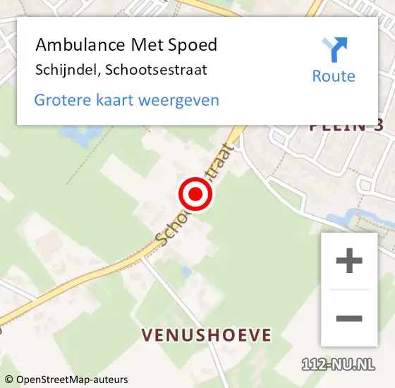 Locatie op kaart van de 112 melding: Ambulance Met Spoed Naar Schijndel, Schootsestraat op 11 januari 2020 19:48