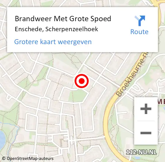 Locatie op kaart van de 112 melding: Brandweer Met Grote Spoed Naar Enschede, Scherpenzeelhoek op 11 januari 2020 22:47