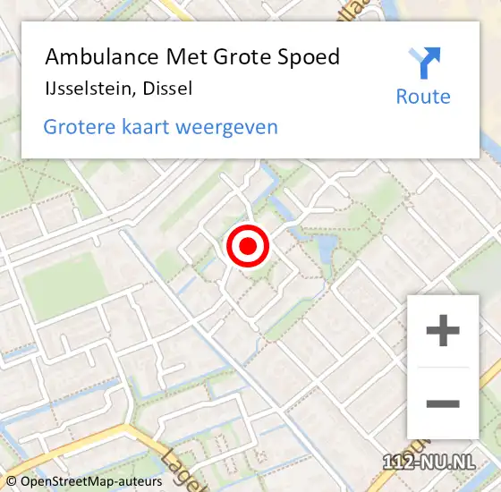 Locatie op kaart van de 112 melding: Ambulance Met Grote Spoed Naar IJsselstein, Dissel op 12 januari 2020 02:04