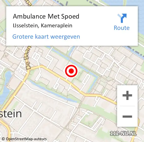 Locatie op kaart van de 112 melding: Ambulance Met Spoed Naar IJsselstein, Kameraplein op 12 januari 2020 02:29