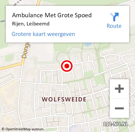 Locatie op kaart van de 112 melding: Ambulance Met Grote Spoed Naar Rijen, Leibeemd op 12 januari 2020 03:13