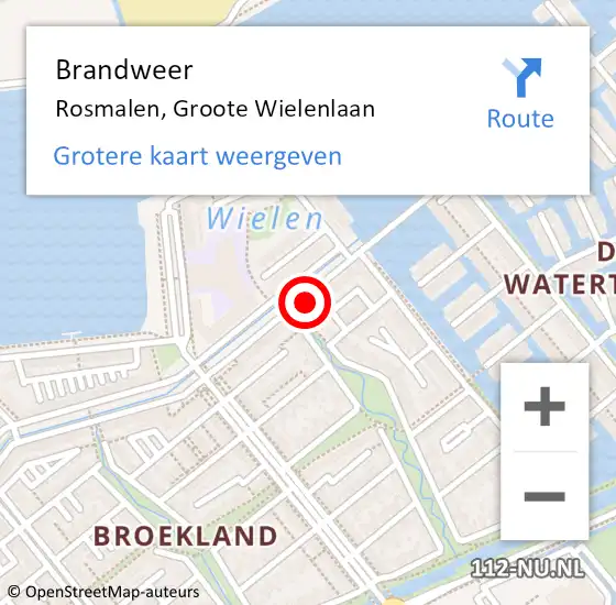 Locatie op kaart van de 112 melding: Brandweer Rosmalen, Groote Wielenlaan op 25 april 2014 12:11