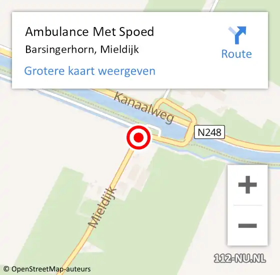 Locatie op kaart van de 112 melding: Ambulance Met Spoed Naar Barsingerhorn, Mieldijk op 12 januari 2020 05:08