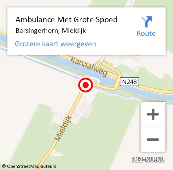 Locatie op kaart van de 112 melding: Ambulance Met Grote Spoed Naar Barsingerhorn, Mieldijk op 12 januari 2020 05:11