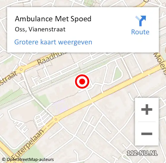 Locatie op kaart van de 112 melding: Ambulance Met Spoed Naar Oss, Vianenstraat op 12 januari 2020 05:14