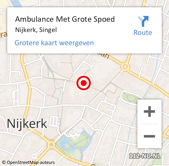 Locatie op kaart van de 112 melding: Ambulance Met Grote Spoed Naar Nijkerk, Singel op 12 januari 2020 05:26