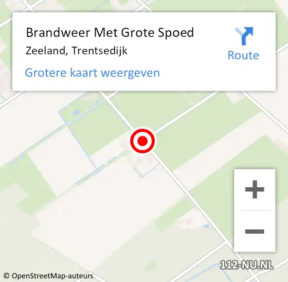 Locatie op kaart van de 112 melding: Brandweer Met Grote Spoed Naar Zeeland, Trentsedijk op 12 januari 2020 08:20