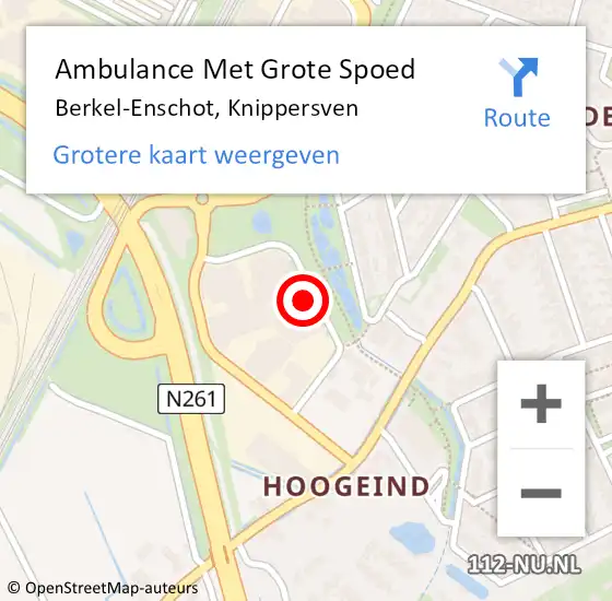 Locatie op kaart van de 112 melding: Ambulance Met Grote Spoed Naar Berkel-Enschot, Knippersven op 12 januari 2020 08:36