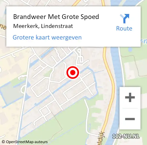 Locatie op kaart van de 112 melding: Brandweer Met Grote Spoed Naar Meerkerk, Lindenstraat op 12 januari 2020 11:54