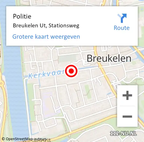 Locatie op kaart van de 112 melding: Politie Breukelen Ut, Stationsweg op 25 april 2014 12:35