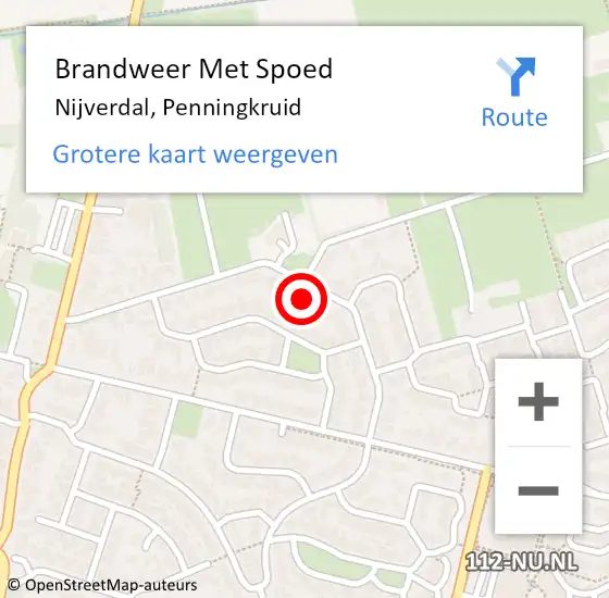 Locatie op kaart van de 112 melding: Brandweer Met Spoed Naar Nijverdal, Penningkruid op 25 april 2014 12:39